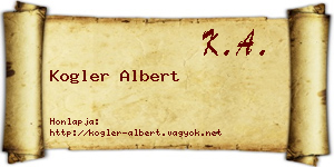 Kogler Albert névjegykártya