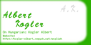 albert kogler business card